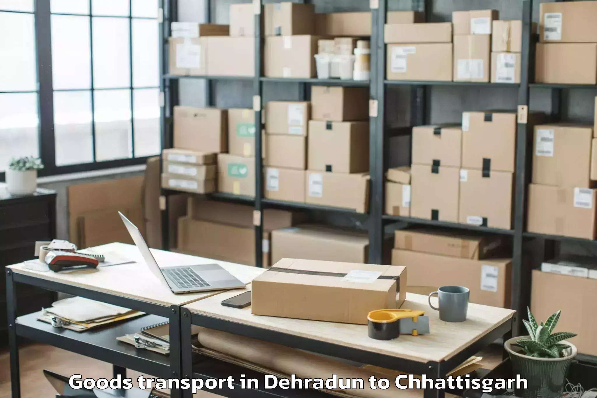 Trusted Dehradun to Khairagarh Goods Transport